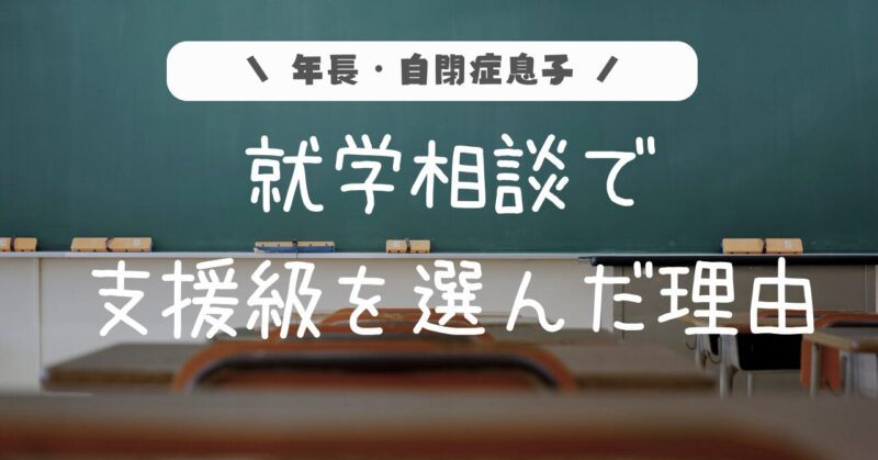 年長自閉症息子。就学相談で支援級を選んだ理由。