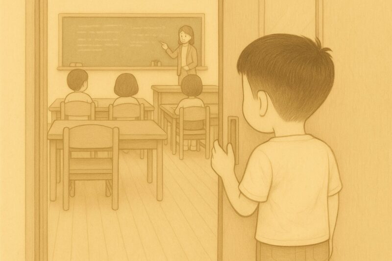 支援級の見学をする息子
